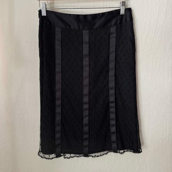 TESSUTO Vintage Tulle Swiss Dot Pattern Black Skirt Size 10 - Picture 6 of 16